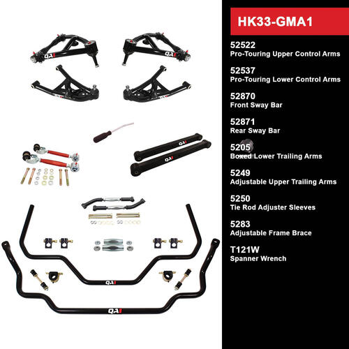 QA1 Handling Kit 2.0, Level 3, GM A-Body, 64-67, w/o Shocks, Kit