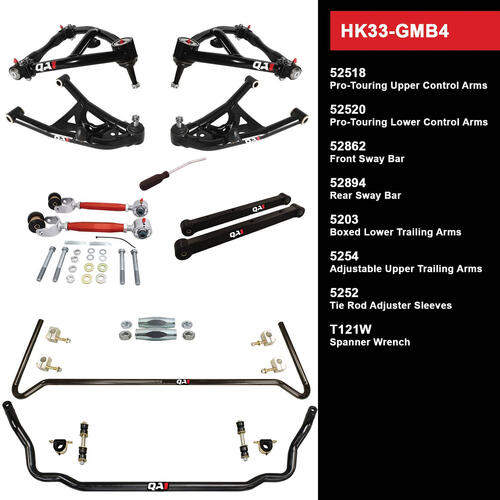 QA1 Handling Kit 2.0, Level 3, GM B-Body, 78-93, w/o Shocks, Kit