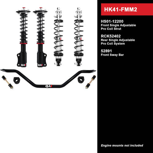 QA1 Level 1 Full Vehicle Handling Kit, 87-89 Mustang, W/ Shocks