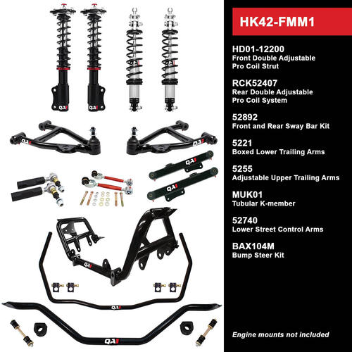 QA1 Level 2 Full Vehicle Handling Kit, 87-89 Mustang, W/ Shocks