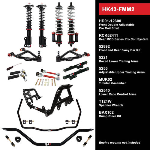 QA1 Level 3 Full Vehicle Handling Kit, 87-89 Mustang, W/ Shocks