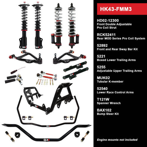 QA1 Level 3 Full Vehicle Handling Kit, 90-93 Mustang, W/ Shocks