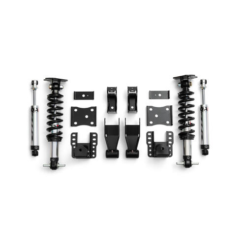 QA1 4/6 Lowering Kit w/o Spindles, 2007-2018 Silverado 1500/Sierra 1500, 4WD, Single Adjustable