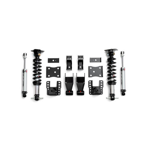 QA1 4/6 Lowering Kit w/o Spindles, 2007-2018 Silverado 1500/Sierra 1500, 4WD, Double Adjustable