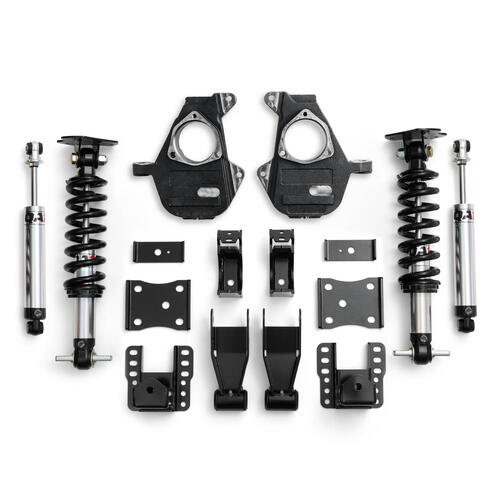 QA1 4/6 Lowering Kit, 07-16 Silverado/Sierra 1500, 2WD, Cast Steel Arms, Single Adjustable