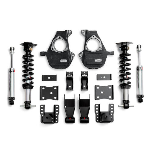 QA1 4/6 Lowering Kit, 07-16 Silverado/Sierra 1500, 2WD, Cast Steel Arms, Double Adjustable
