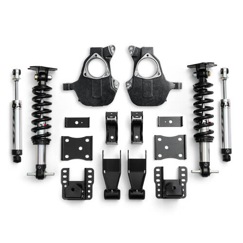 QA1 4/6 Lowering Kit, 14-18 Silverado/Sierra 1500, 2WD, Stamped Steel/Aluminum Arms, Single