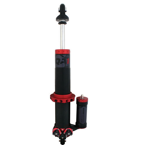 QA1 Coilover Shock/Strut, MOD Series, Double-Adj., RH, Piggyback, Aluminum, Black Housing, Twin-Tube, 16.880in. Extended, 11.500in. Collapsed, Each
