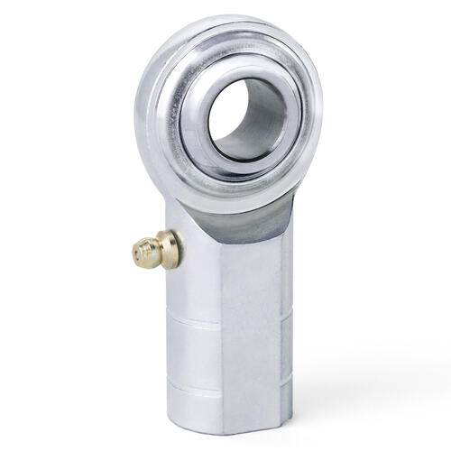 QA1 Rod End, MCF Series, 2-Pieces, Carbon/Steel, Left Hand, 10mm-10mm, Zerk, Each