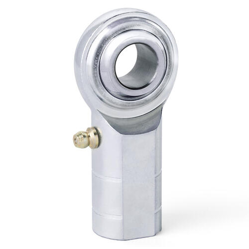 QA1 Rod End, MCF Series, 2-Pieces, Carbon/Steel, Left Hand, 8mm-8mm, Zerk, Each