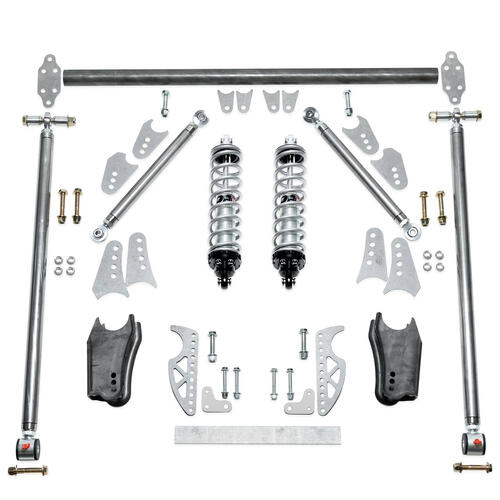QA1 HD Pro Rear Triangulated 4-Link Kit, Front Mount, Double Adjust Coilovers