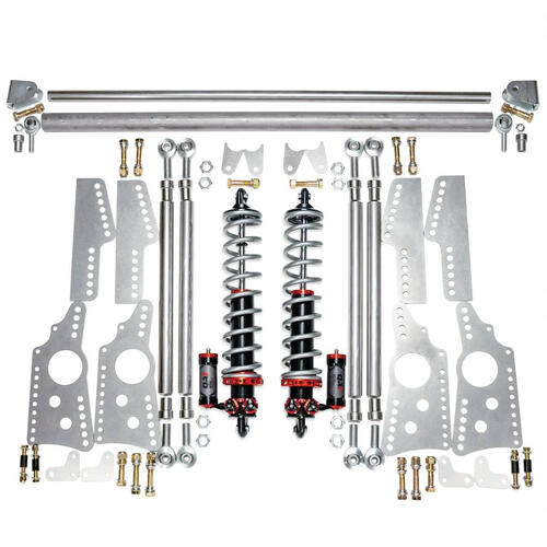 QA1 HD Pro Rear Drag 4-Link System, MOD Shocks, 150lb Springs