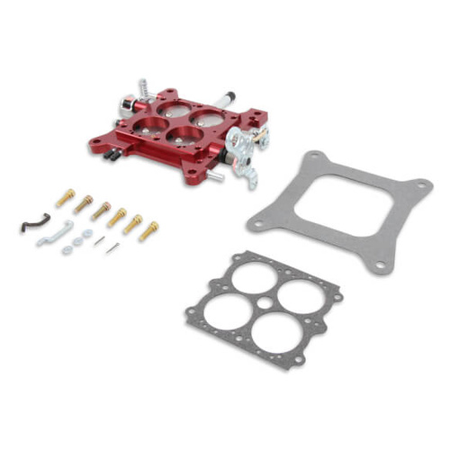 Quick Fuel Throttle Body, Billet Aluminium, Red, Stainless Plates, 1 11/16 in. Bores, Holley, 4150, Each