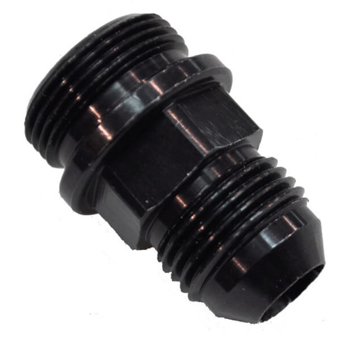 Quick Fuel Fitting, Carb Inlet Type, Aluminium, Black Anodised, 7/8-20 in. Male Threads, -8 AN Male Threads, Each