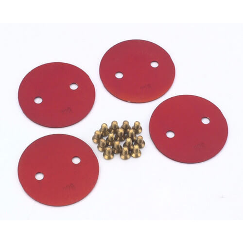 Quick Fuel Throttle Plates, Steel, 2 in. Diameter, Red Anodised, Blank, Set of 4