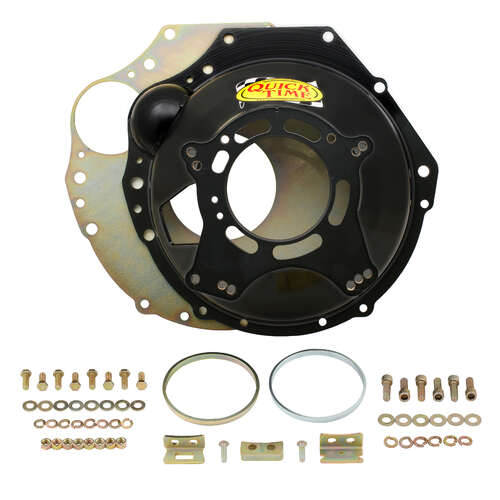 Quick Time Bellhousing, 10.5/11 in. Clutch, 157/162 Tooth Flywheel, 6.95 in. Height, Manual Transmission, Steel, Black, 6-Cylinder For Ford Falcon Bar