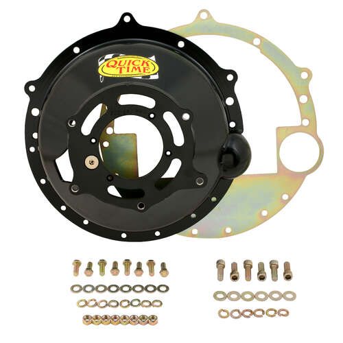 Quick Time Bellhousing, 11 in. Clutch, 153/168 Tooth Flywheel, 6.29 in. Height, Manual Transmission, Steel, Black, For Chevrolet, Each