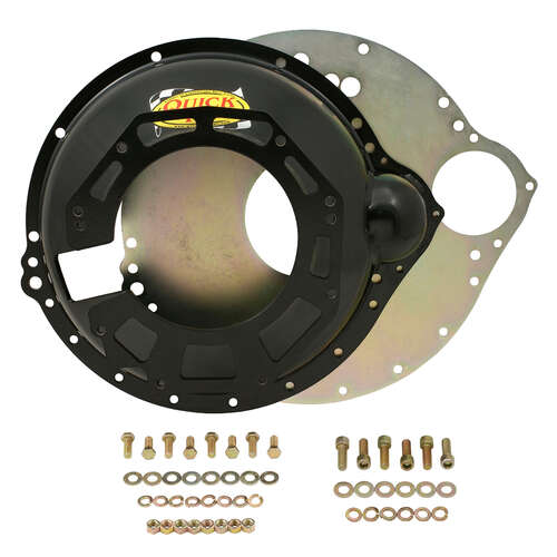 Quick Time Bellhousing, Hydraulic Clutch, 184 Tooth Flywheel, 6.322 in. Height, Manual Transmission, Steel, Black, FE BB For Ford, Each