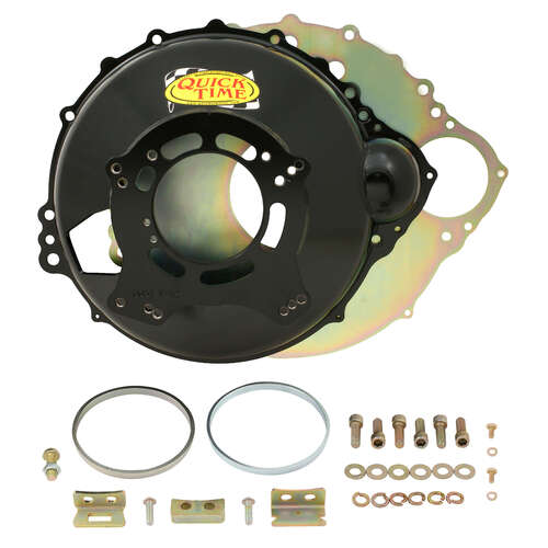 Quick Time Bellhousing, Hydraulic Clutch, 184 Tooth Flywheel, 6.45 in. Height, Manual Transmission, Steel, Black, FE BB For Ford, Each