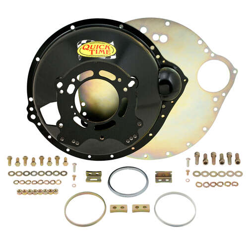 Quick Time Bellhousing, 184 Tooth Flywheel, 6.45 in. Height, Manual Transmission, Steel, Black, FE BB For Ford, Each