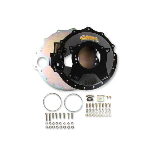 Quick Time Bellhousing, Hydraulic Clutch, 130 Tooth Flywheel, 7.3 in. Height, Manual Transmission, Steel, Black, SB Mopar, Each