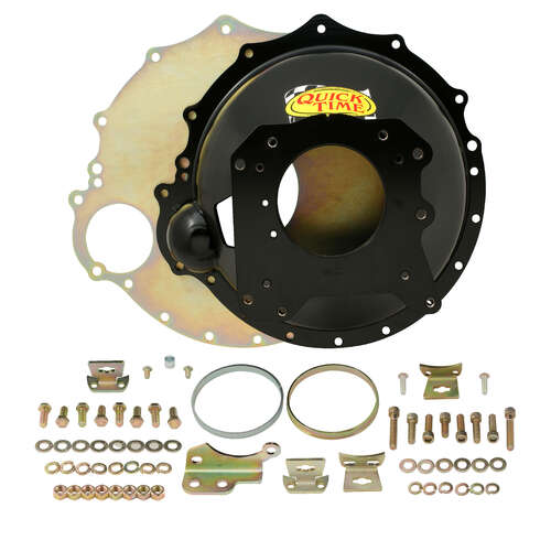 Quick Time Bellhousing, Hydraulic Clutch, 130 Tooth Flywheel, 7.405 in. Height, Manual Transmission, Steel, Black, SB Mopar, Each