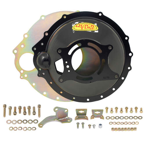 Quick Time Bellhousing, 11 in. Clutch, 130 Tooth Flywheel, 7.4 in. Height, Manual Transmission, Steel, Black, BB Mopar, Each