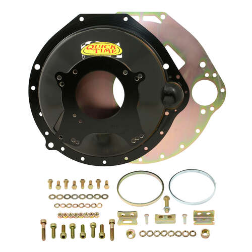Quick Time Bellhousing, Hydraulic Clutch, 157/164 Tooth Flywheel, 6.925 in. Height, Manual Transmission, Steel, Black, For Ford Modular, Each