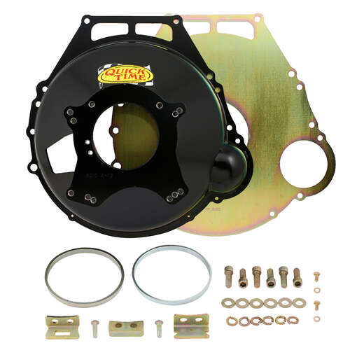 Quick Time Bellhousing, Hydraulic Clutch, 176 Tooth Flywheel, 7.15 in. Height, Manual Transmission, Steel, Black, BB For Ford, Each