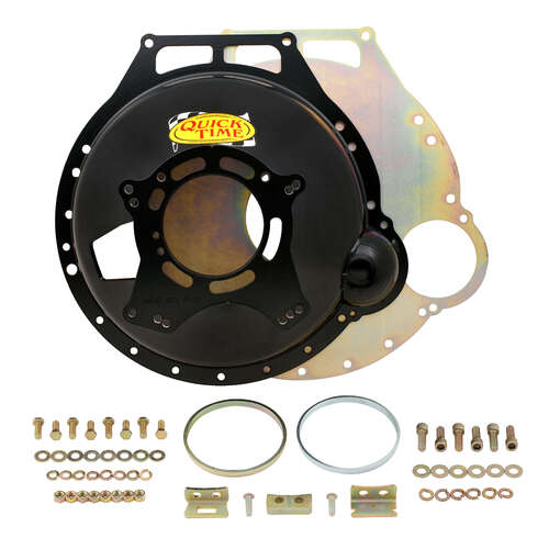 Quick Time Bellhousing, 12 in. Clutch, 176 Tooth Flywheel, 7.15 in. Height, Manual Transmission, Steel, Black, BB For Ford, Each
