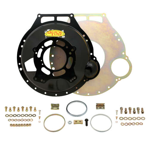 Quick Time Bellhousing, Hydraulic Clutch, 176 Tooth Flywheel, 6.45 in. Height, Manual Transmission, Steel, Black, BB For Ford, Each