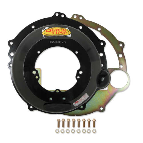 Quick Time Bellhousing, Automatic Clutch, 153/168 Tooth Flywheel, 5.686 in. Height, Automatic Transmission, Steel, Black, For Chevrolet LS, Each
