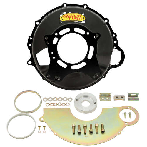 Quick Time Bellhousing, Hydraulic Clutch, 112 Tooth Flywheel, 6.925 in. Height, Manual Transmission, Steel, Black, For Ford Flathead, Each