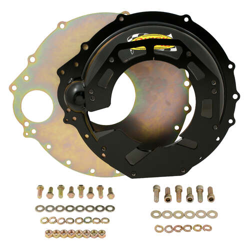 Quick Time Bellhousing, 11 in. Clutch, 130 Tooth Flywheel, 6.465 in. Height, Manual Transmission, Steel, Black, BB Mopar, Each