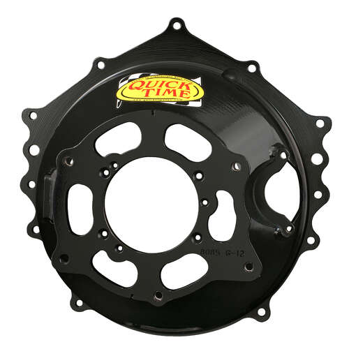 Quick Time Bellhousing, Up to 10.5 in. Clutch, 110 Tooth Flywheel, 6.313 in. Height, Manual Transmission, Steel, Black, For Chevrolet Big/SB, Reverse