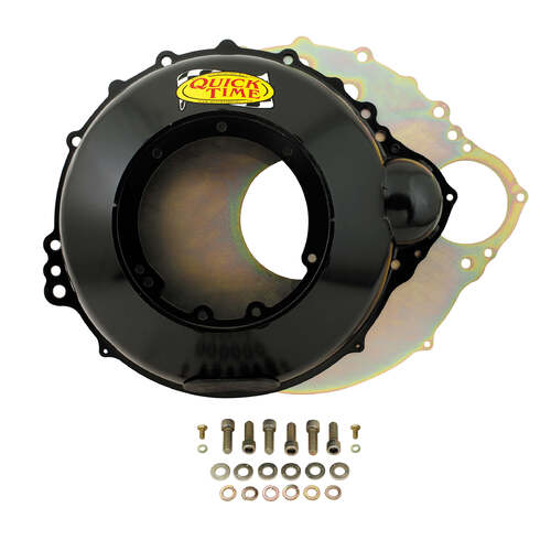 Quick Time Bellhousing, 184 Tooth Flywheel, 6.28 in. Height, Automatic Transmission, Steel, Black, FE BB For Ford, Each