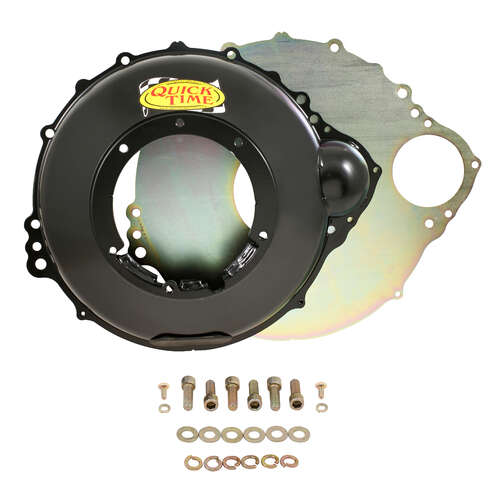 Quick Time Bellhousing, 184 Tooth Flywheel, 6.6 in. Height, Automatic Transmission, Steel, Black, For Ford FE BB, Each