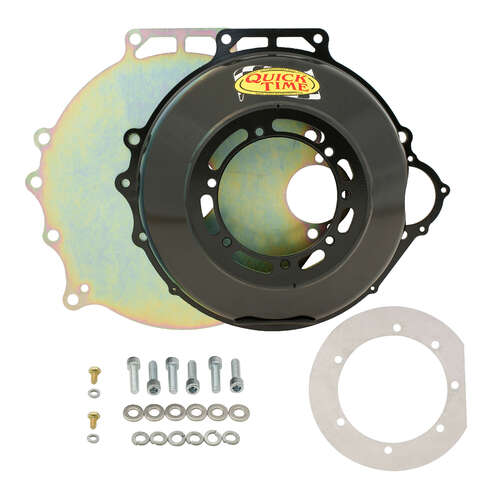Quick Time Bellhousing, 164 Tooth Flywheel, 6.4 in. Height, Automatic Transmission, Steel, Black, For Ford Modular, Each