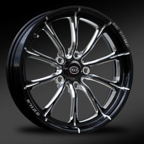 RC Wheel Exile Eclipse, Black & Aluminum, 17 x 4.5 , 5 x 4.5 Bolt Circle, 2.25 Back Space