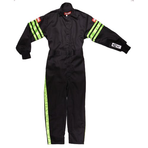 RaceQuip Suits SFI 1, SFI-1 Jr Suit Green Trim Medium