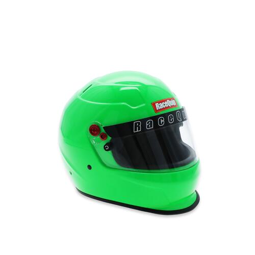 RaceQuip Pro Youth Full-Face Helmet, Fluorescent Green, SFI 24.1 Rated, Each