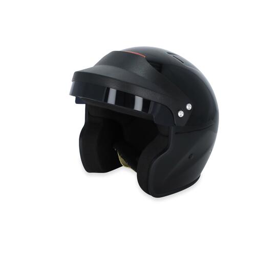 RaceQuip OF25 Open Face Helmet, Gloss Black, Small, Snell SA2025, Each