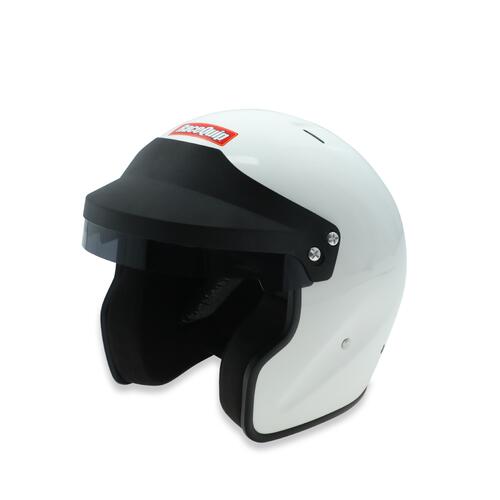 RaceQuip OF25 Open Face Helmet, Gloss White, Medium, Snell SA2025, Each