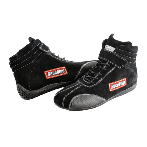 RaceQuip Euro Carbon-L Series Race Shoes, Black, 3 US Men's (Women's 5), SFI 3.3/5 Rated, Pair