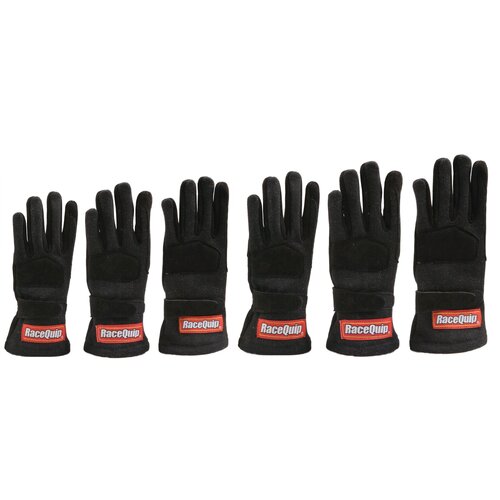 RaceQuip Gloves Sfi 5 Gloves, 2-Lyr Sfi-5 Glove Kid-Xsm K7 Blk