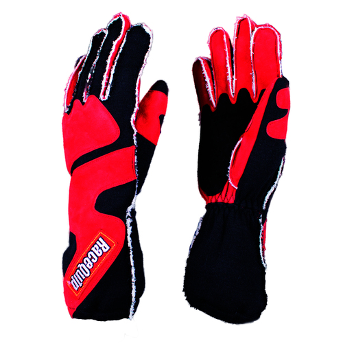 RaceQuip Gloves Sfi 5 Gloves, Sfi-5 Red/Blk Lrg Outseam W/Closure