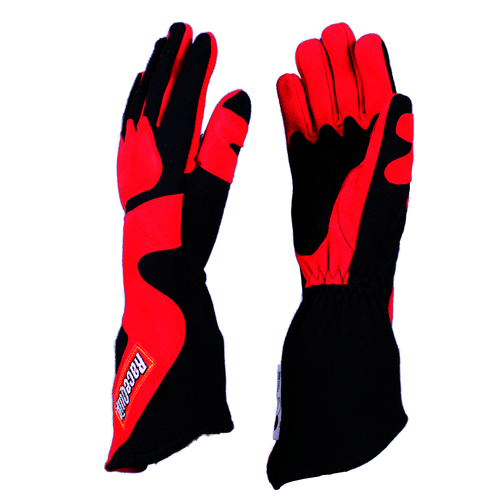 RaceQuip Gloves Sfi 5 Gloves, Sfi-5 Red/Blk Med Long Angle Cut