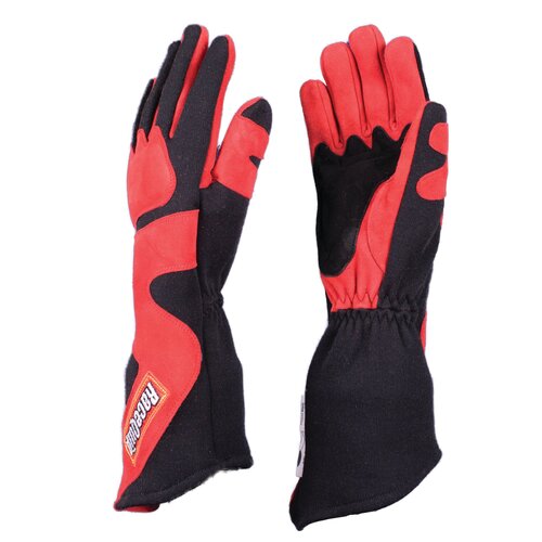 RaceQuip Gloves Sfi 5 Gloves, Sfi-5 Red/Blk Lrg Long Angle Cut