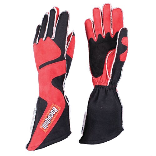 RaceQuip Gloves Sfi 5 Gloves, Sfi-5 Red/Blk Med Outseam Angle Cut