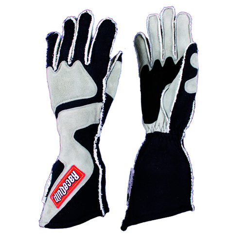 RaceQuip Gloves Sfi 5 Gloves, Sfi-5 Gray/Blk Xlg Outseam Angle Cut